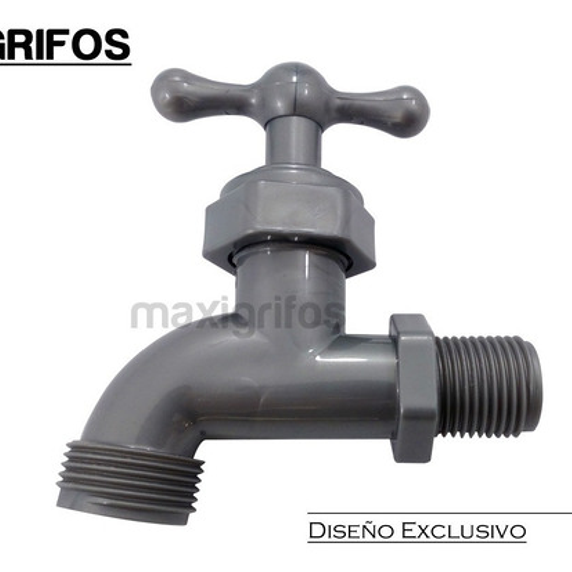 Llave Jardín O Lavadero Maxigrifos Plástica Gris 1
