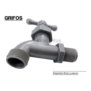 Llave Jardín O Lavadero Maxigrifos Plástica Gris