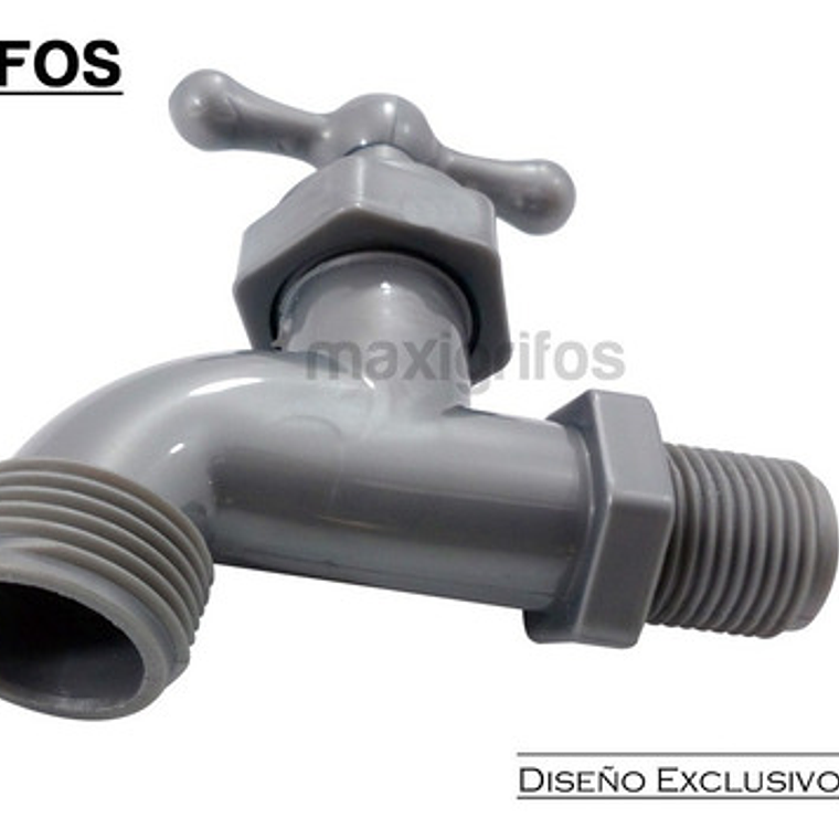 Llave Jardín O Lavadero Maxigrifos Plástica Gris 2