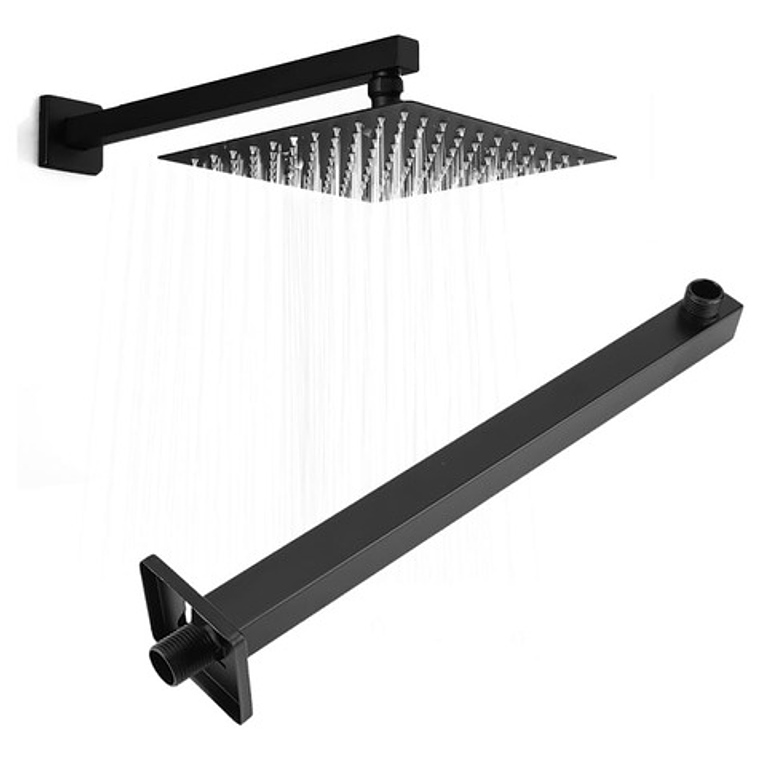 Tubo Extensión Para Ducha Cuadrado Negro Longitud 40cm 3