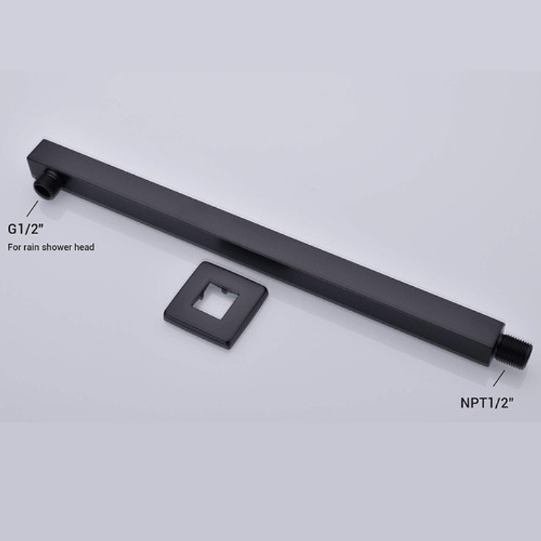 Tubo Extensión Para Ducha Cuadrado Negro Longitud 40cm 5