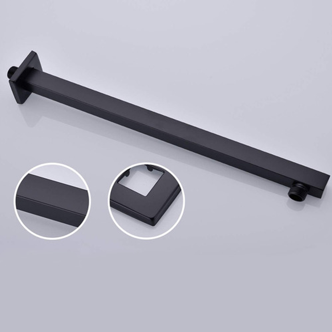 Tubo Extensión Para Ducha Cuadrado Negro Longitud 40cm 6