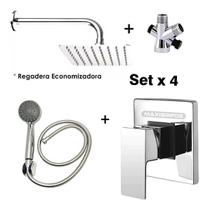 Regadera Metálica 30x30+mezclador Ducha+desviador+teleducha
