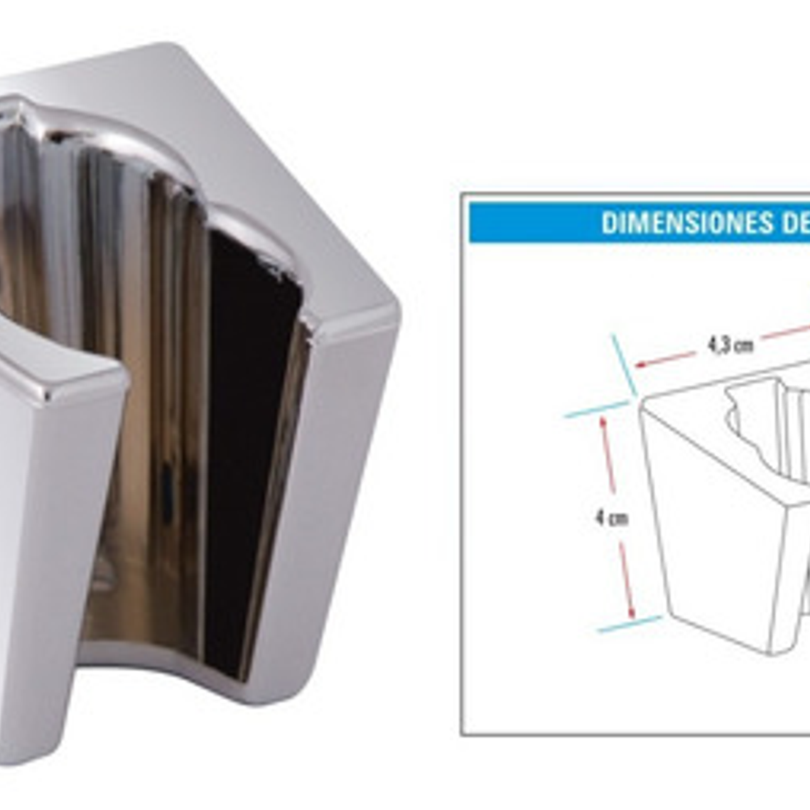 Soporte Para Teleducha Cromado Con Chazos De Instalación 4