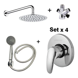Regadera Metálica 25x25+mezclador Ducha+desviador+teleducha