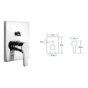 Mezcladora De Baño Boccherini Fd6117 Monocomando Cuadrado Cromado Plateado