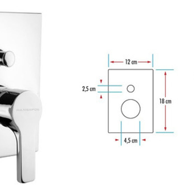 Mezcladora De Baño Boccherini Fd6117 Monocomando Cuadrado Cromado Plateado 2