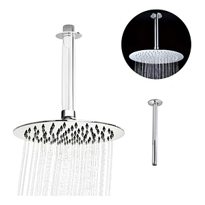Regadera Ducha Metálica 20x20 Redonda Incluye Tubo De Techo