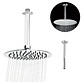 Regadera Ducha Metálica 20x20 Redonda Incluye Tubo De Techo - Miniatura 1