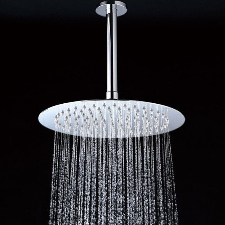 Regadera Ducha Metálica 20x20 Redonda Incluye Tubo De Techo 3