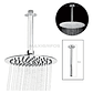 Regadera Ducha Metálica 20x20 Redonda Incluye Tubo De Techo - Miniatura 5