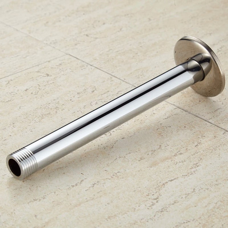 Regadera Ducha Metálica 20x20 Redonda Incluye Tubo De Techo 7