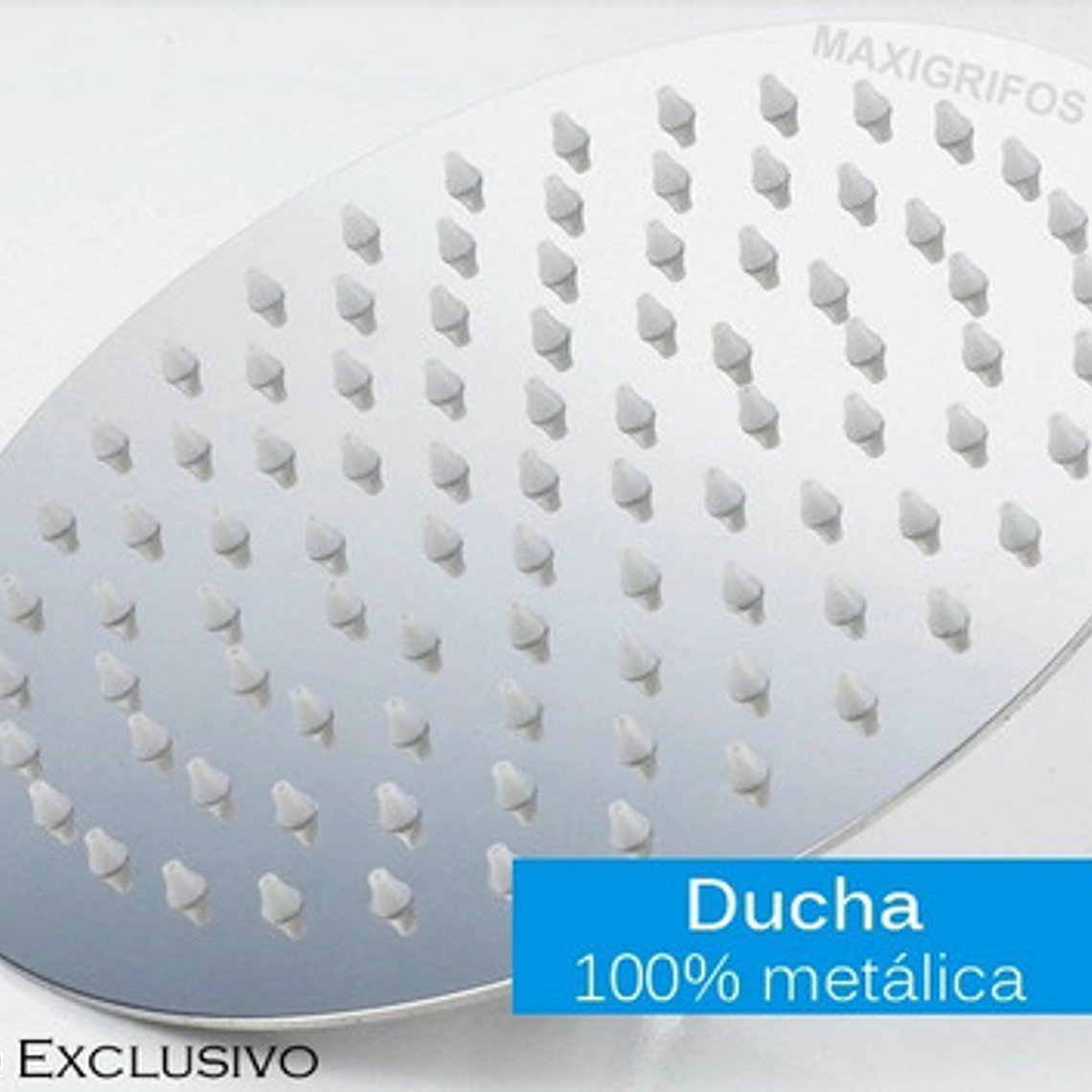 Regadera Ducha Metálica 20x20 Redonda Incluye Tubo De Techo 9