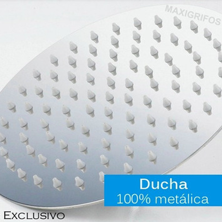 Regadera Ducha Metálica 20x20 Redonda Incluye Tubo De Techo 9