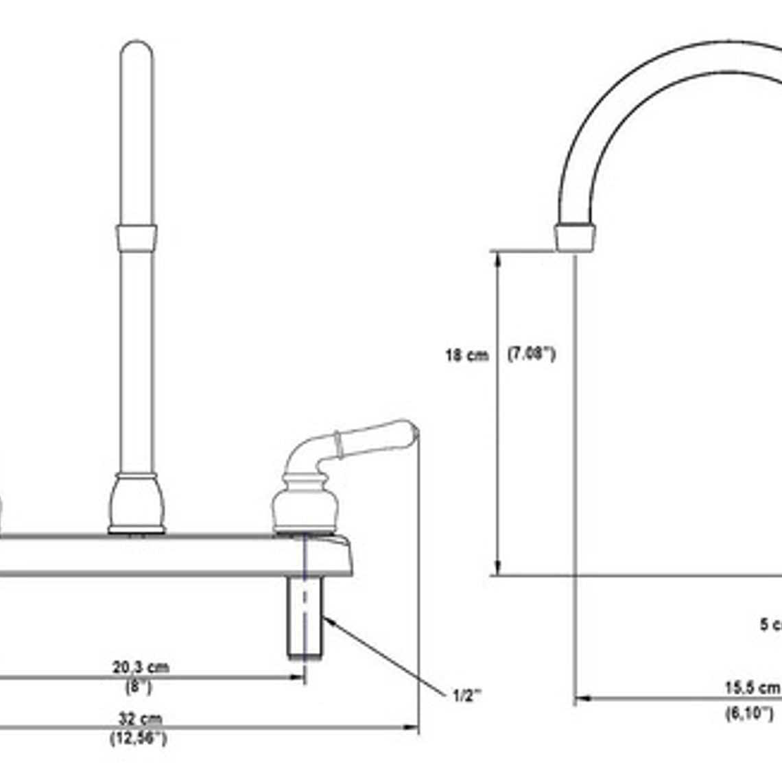 Griferia Llave Lavaplatos 8  + Sifón, Canastilla, Acoples 6