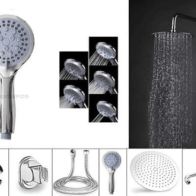 Combo X 3 Ducha Redonda 25x25, Ducha Telefono, Desviador