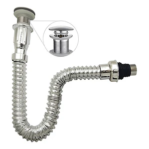 Desagüe O Sifón De Push Flexible Cromado