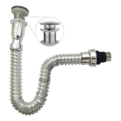 Desagüe O Sifón De Push Flexible Cromado