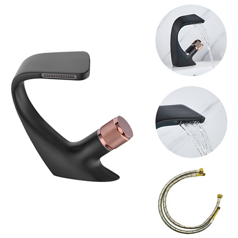 Llave Para Lavamanos Agua Fría Y Caliente Incluye Mangueras  1