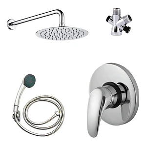 Regadera Metálica 15x15+mezclador Ducha+desviador+teleducha