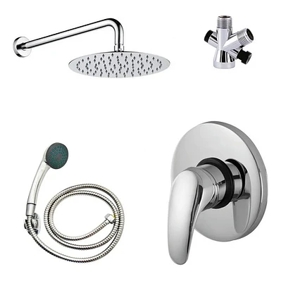 Regadera Metálica 15x15+mezclador Ducha+desviador+teleducha