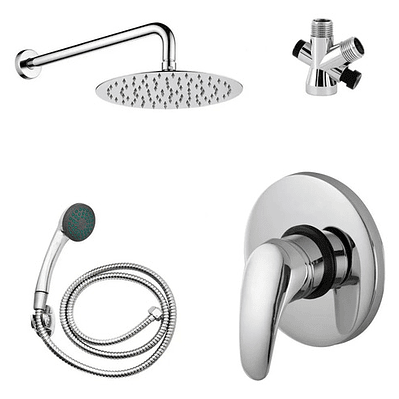 Regadera Metálica 15x15+mezclador Ducha+desviador+teleducha
