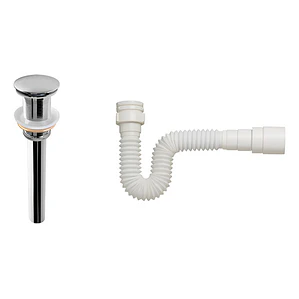 Desagüe O Sifón De Push De Lujo Con Sifón Flexible Blanco