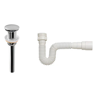 Desagüe O Sifón De Push De Lujo Con Sifón Flexible Blanco
