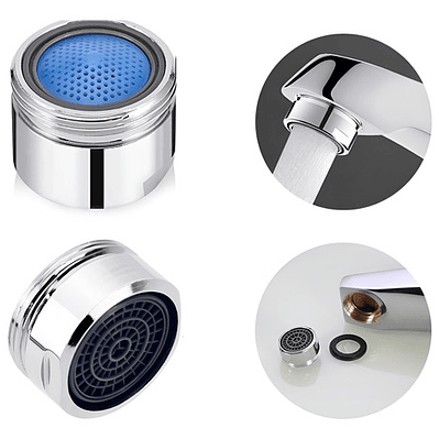 Aireador Ahorrador Macho Plástico Para Grifos Color Plateado