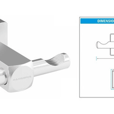 Perchero Gancho Para Baño Cuadrado En Aluminio