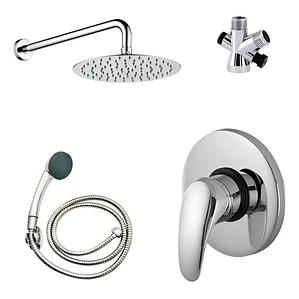 Regadera Metálica 20x20+mezclador Ducha+desviador+teleducha