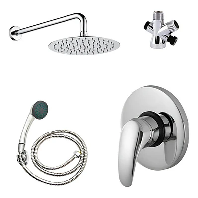 Regadera Metálica 20x20+mezclador Ducha+desviador+teleducha