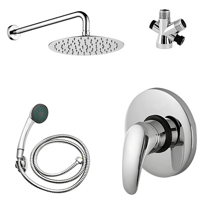 Regadera Metálica 20x20+mezclador Ducha+desviador+teleducha