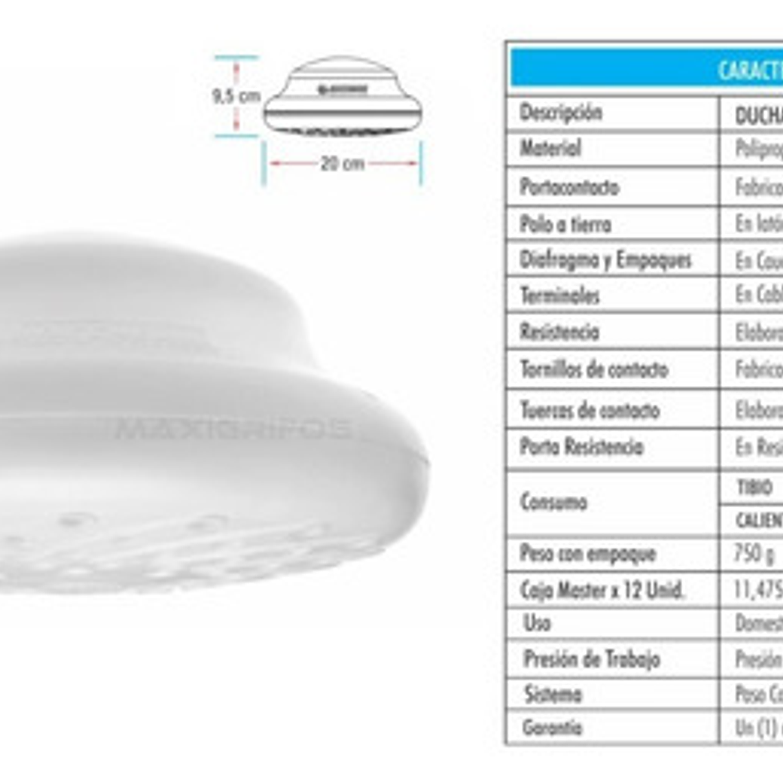 Ducha Eléctrica Maxi Zent Boccherini 120v Incluye Tubo  2