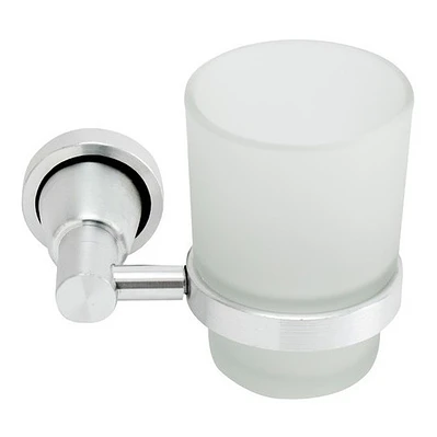 Portacepillo Vaso Boccherini Cepillera Aluminio Pared Satinado 6 Cepillos