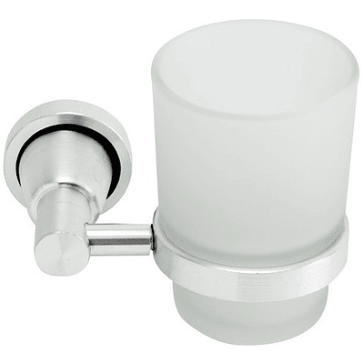 Portacepillo Vaso Boccherini Cepillera Aluminio Pared Satinado 6 Cepillos
