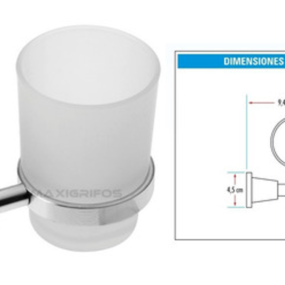 Portacepillo Vaso Boccherini Cepillera Aluminio Pared Satinado 6 Cepillos 3