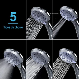 Ducha Teléfono 5 Funciones (tipos De Chorro)