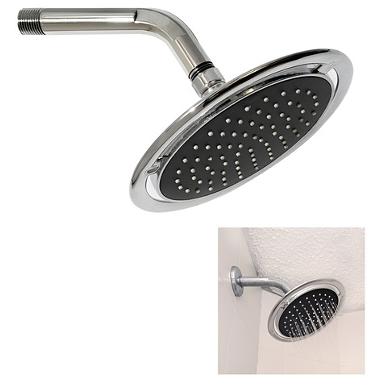 Regadera Ducha Plástica Abs Industrial 16x16 Incluye Tubo 1