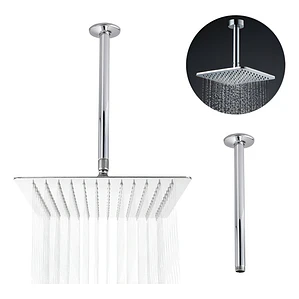 Regadera Ducha Metálica 25x25  Incluye Tubo De Techo