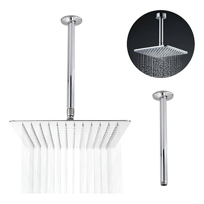 Regadera Ducha Metálica 25x25  Incluye Tubo De Techo