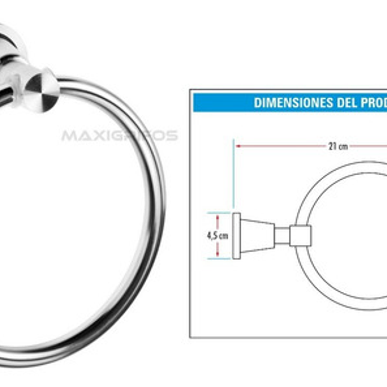 Toallero De Manos En Aluminio Color Plateado 3