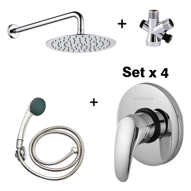 Regadera Metálica 25x25+mezclador Ducha+desviador+teleducha 1
