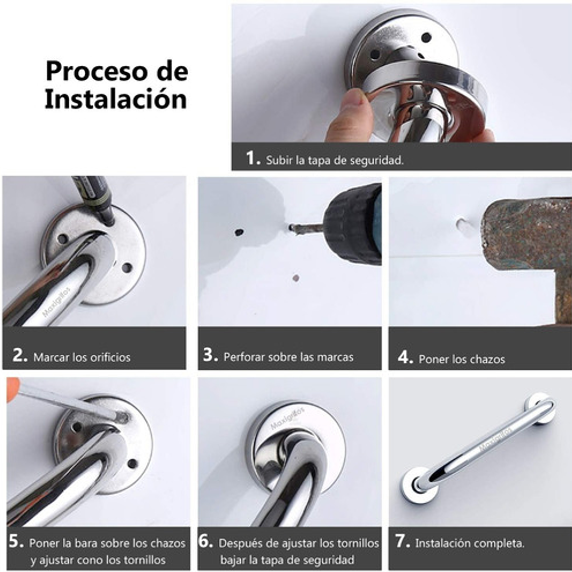 Barra De Seguridad Para Baño De 40 Cm Acero Inoxidable 5