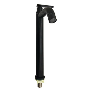 Llave Grifo Lavamanos Negra Alta En Acero Inoxidable