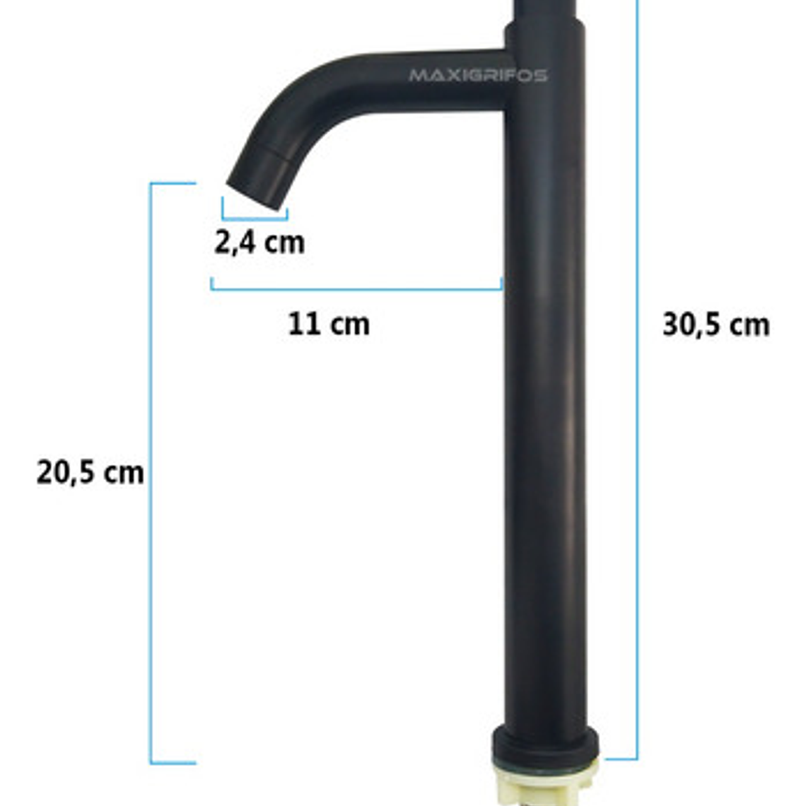 Llave Grifo Lavamanos Negra Alta En Acero Inoxidable 4