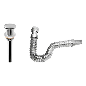Desagüe O Sifon De Push De Lujo Con Sifón Flexible Cromado