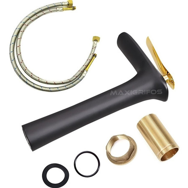 Grifo Lavamanos Monocontrol Dorado Tipo Cascada  3