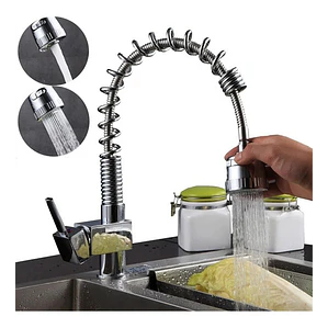  Llave Grifo Lavaplatos Monocontrol Cuadrado Extraíble Lujo