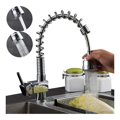  Llave Grifo Lavaplatos Monocontrol Cuadrado Extraíble Lujo